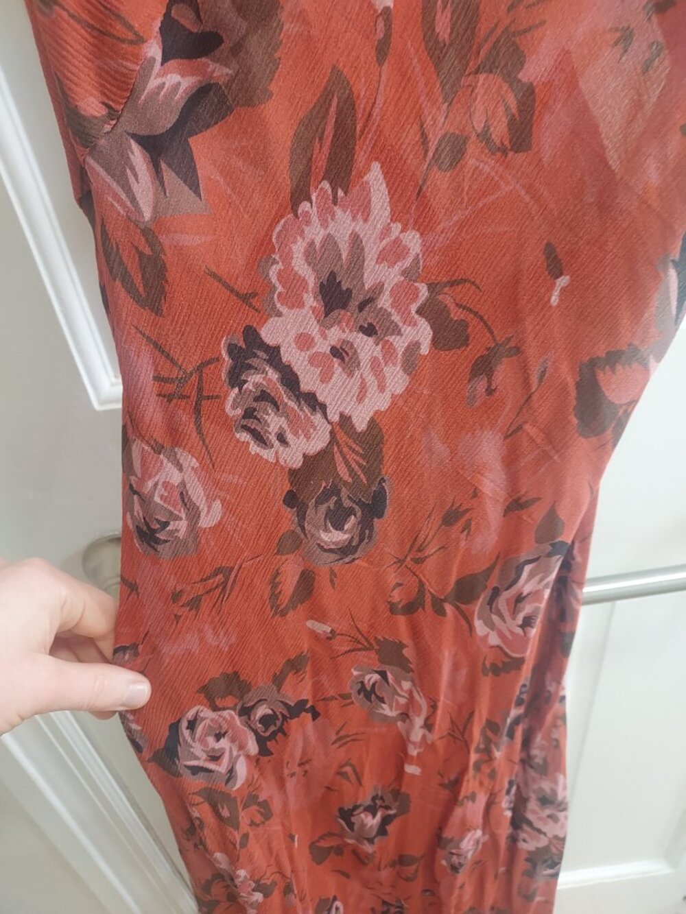 Realisation Par Lila Rosa Orange Red Maxi Floral Sleeveless Scoop Neck Dress - Picture 5 of 10